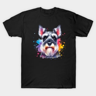 Bright Watercolor Miniature Schnauzer T-Shirt